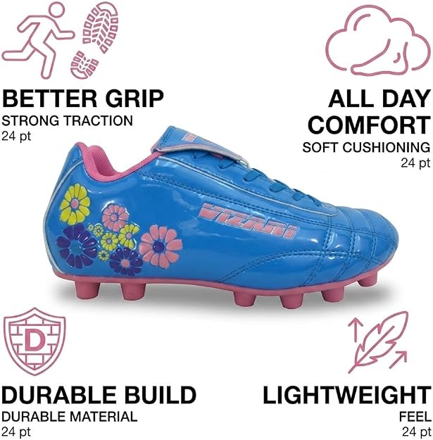 Vizari Blossom Firm Ground Soccer Shoes – Pink/Blue
