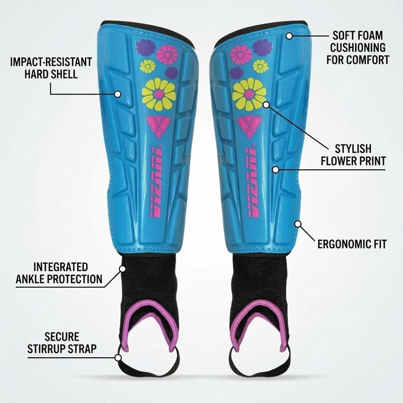 Vizari Blossom Youth Soccer Shin Guard - Blue