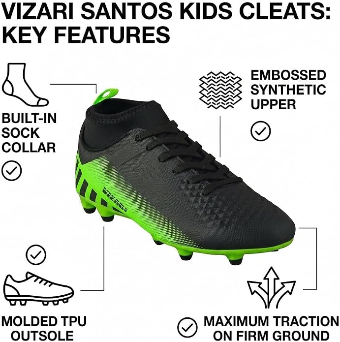 Vizari Santos Junior Firm Ground Mid Cut Soccer Shoes