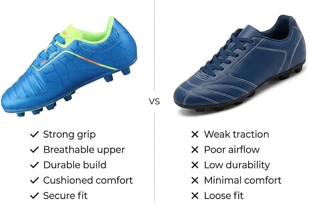 Vizari Catalina Junior. Firm Ground Soccer Shoes – Blue/Lime/Orange