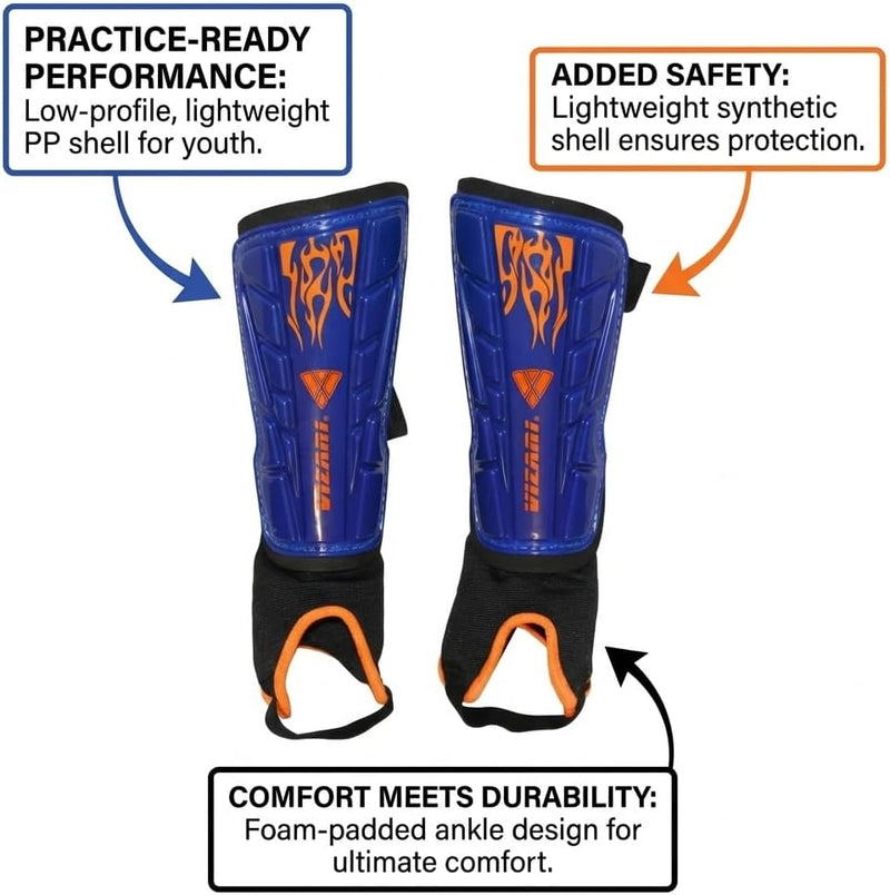 Vizari Blaze Soccer Shin Guard – Blue/Orange
