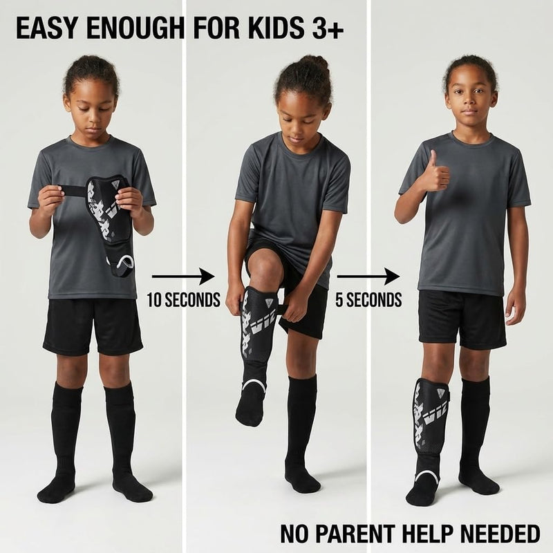 Vizari Napoli Soccer Shin Guards – Black/Silver