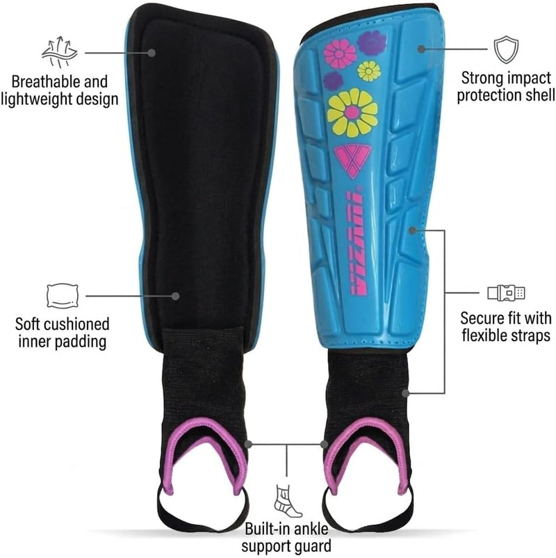 Vizari Blossom Youth Soccer Shin Guard - Blue
