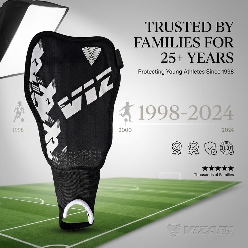 Vizari Napoli Soccer Shin Guards – Black/Silver