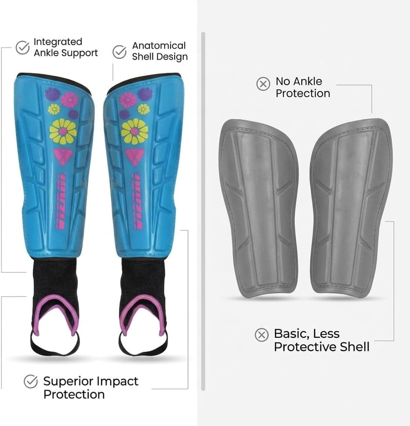 Vizari Blossom Youth Soccer Shin Guard - Blue