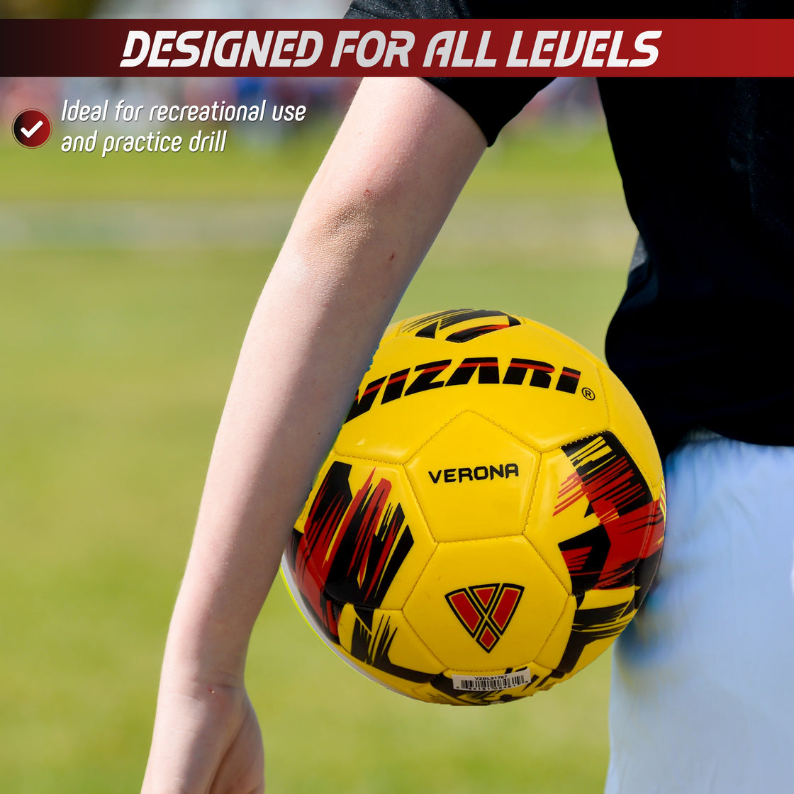 Verona Soccer Ball-Yellow/Black/Red - Vizari Sports