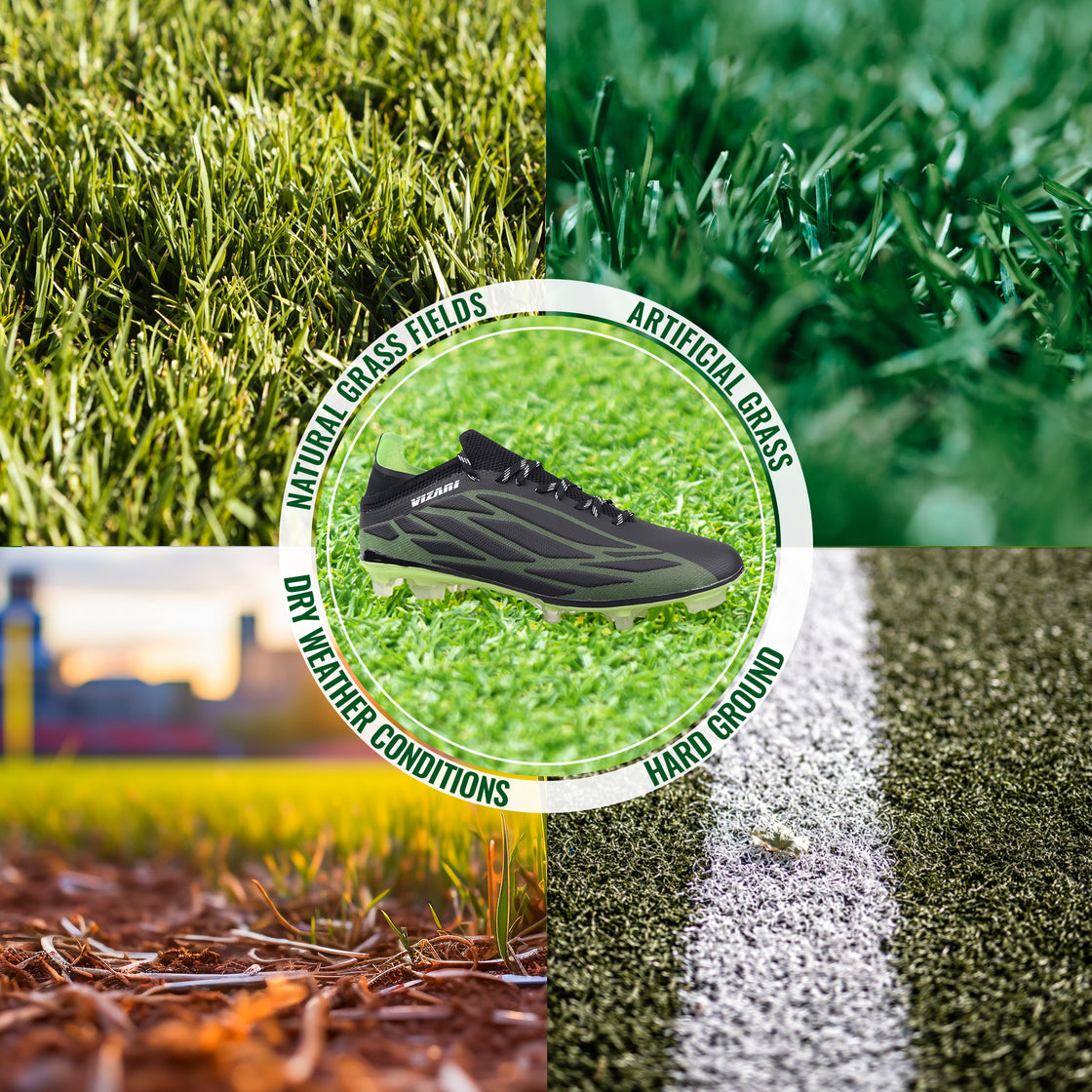 Provo Adult Firm Ground Soccer Cleats - Black/Lime - Vizari Sports