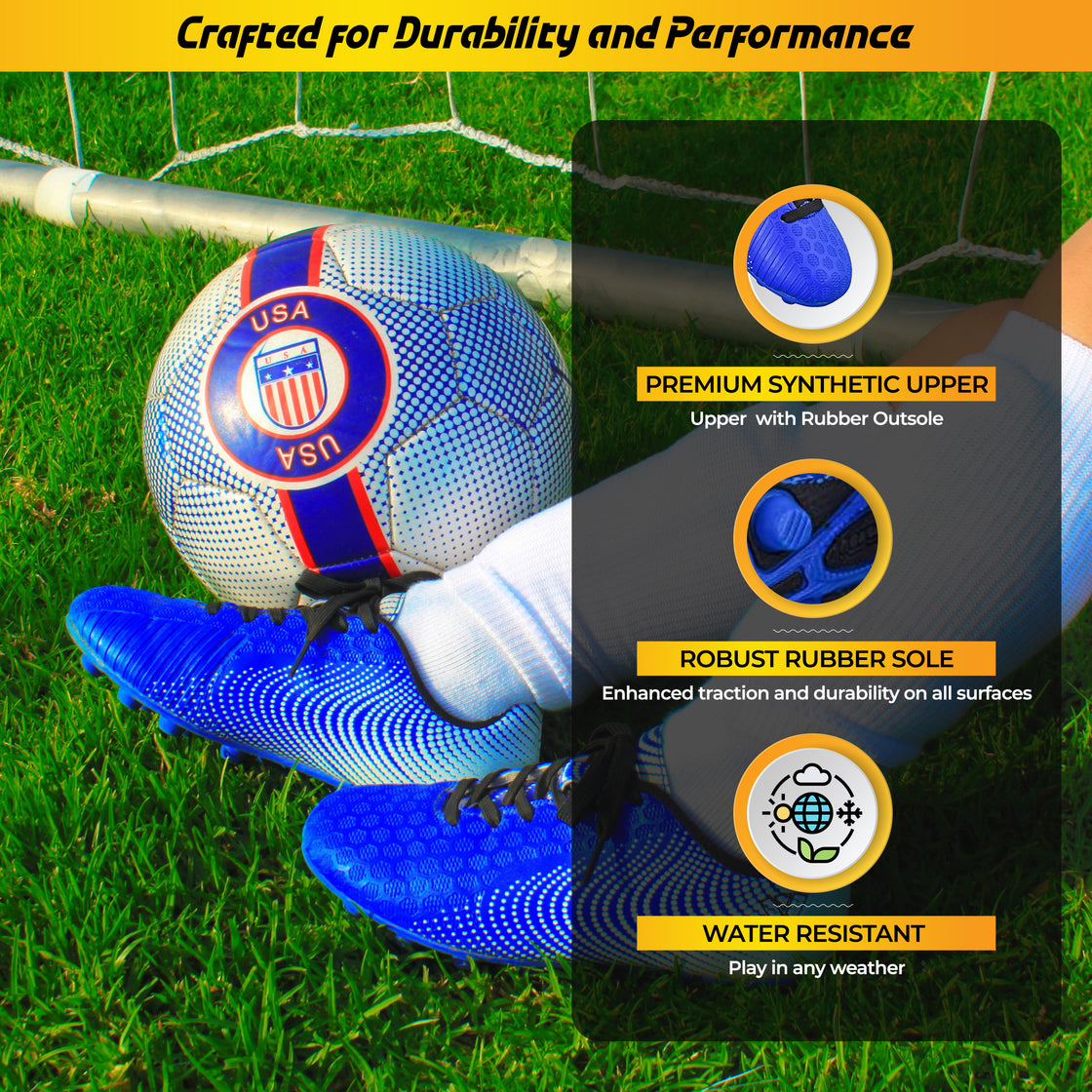 Stealth Firm Ground Soccer Shoes -Blue/White - Vizari Sports