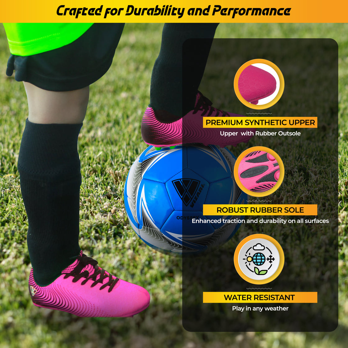 Stealth Firm Ground Soccer Shoes -Pink/Black - Vizari Sports