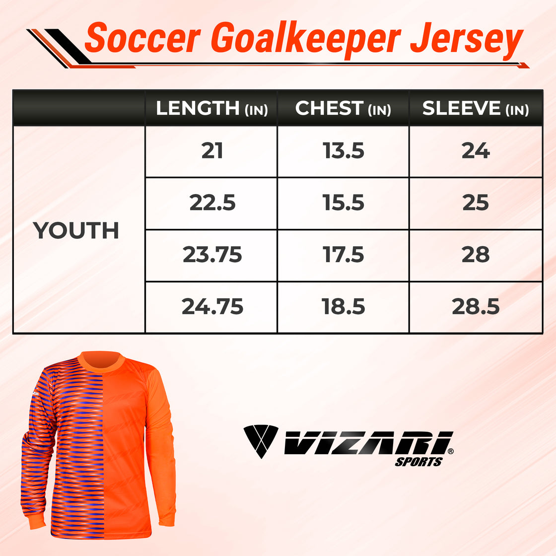 Portola Goalkeeper Jersey - Orange/Royal/Silver - Vizari Sports