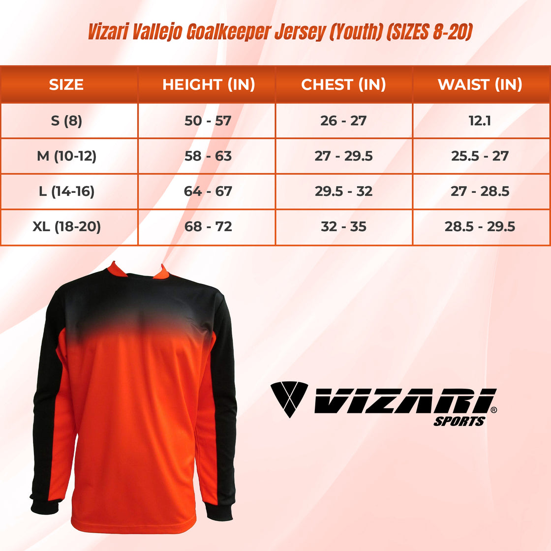 Vallejo Goalkeeper Jersey - Orange/Black - Vizari Sports