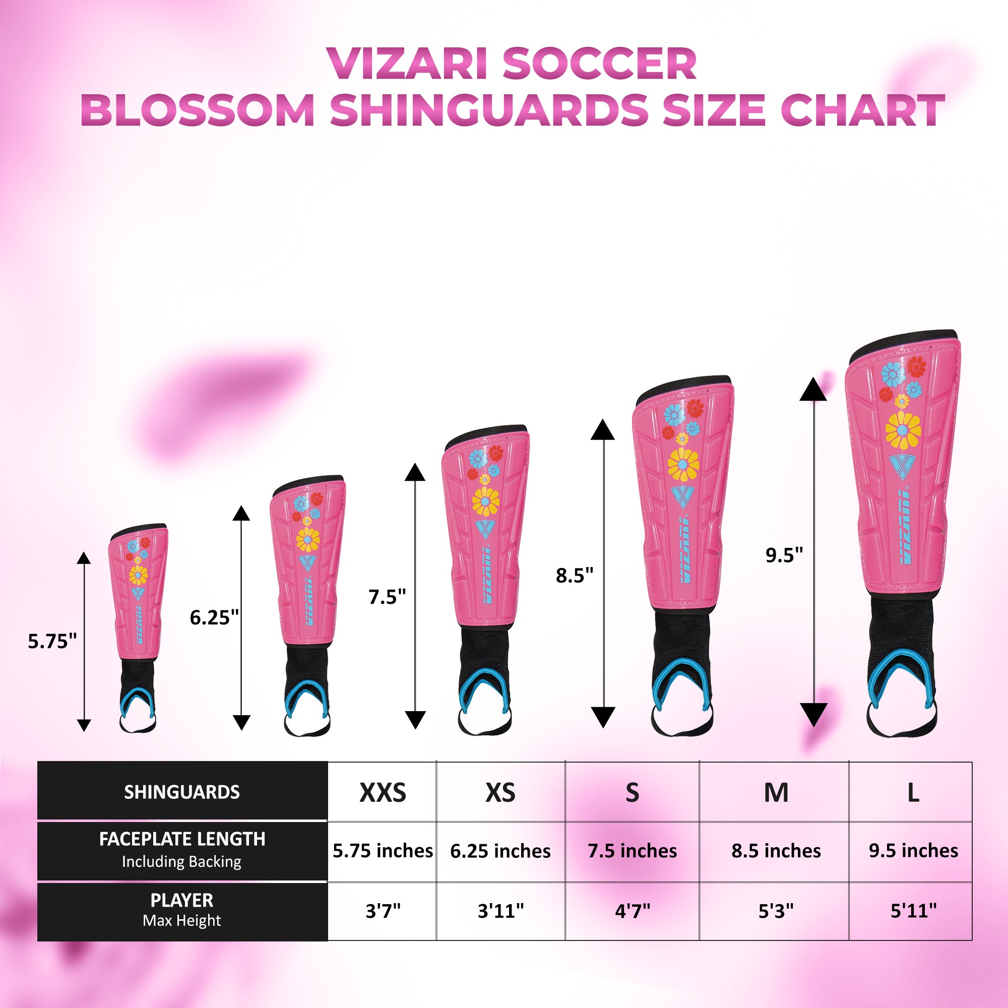 Blossom Soccer Shin Guard-Pink/Blue