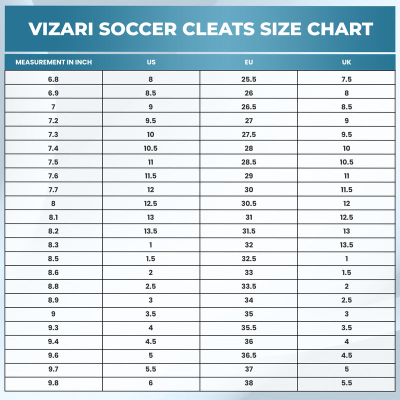 Pair of Vizari Zodiac JR kids firm ground soccer cleats in sky blue, priced under $30