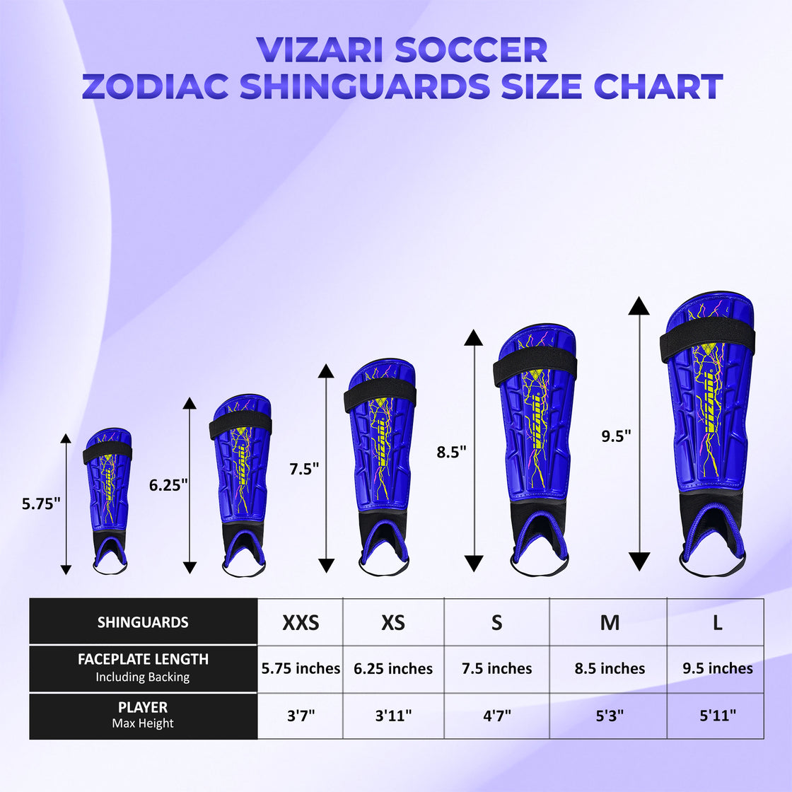 Zodiac Soccer Shin Guard with Detachable Ankle Protection-Blue - Vizari Sports