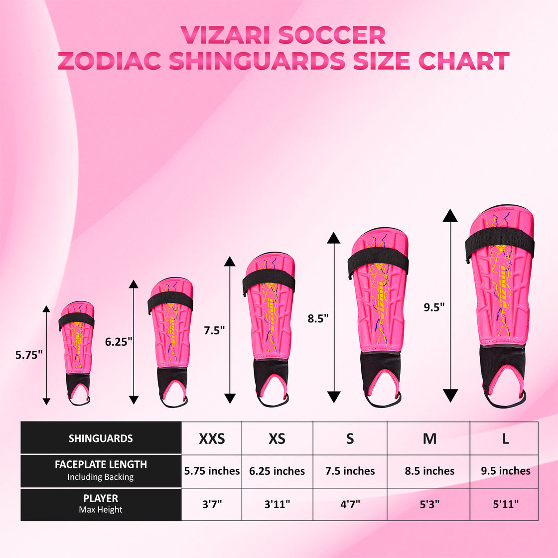 Zodiac Soccer Shin Guard with Detachable Ankle Protection-Pink - Vizari Sports