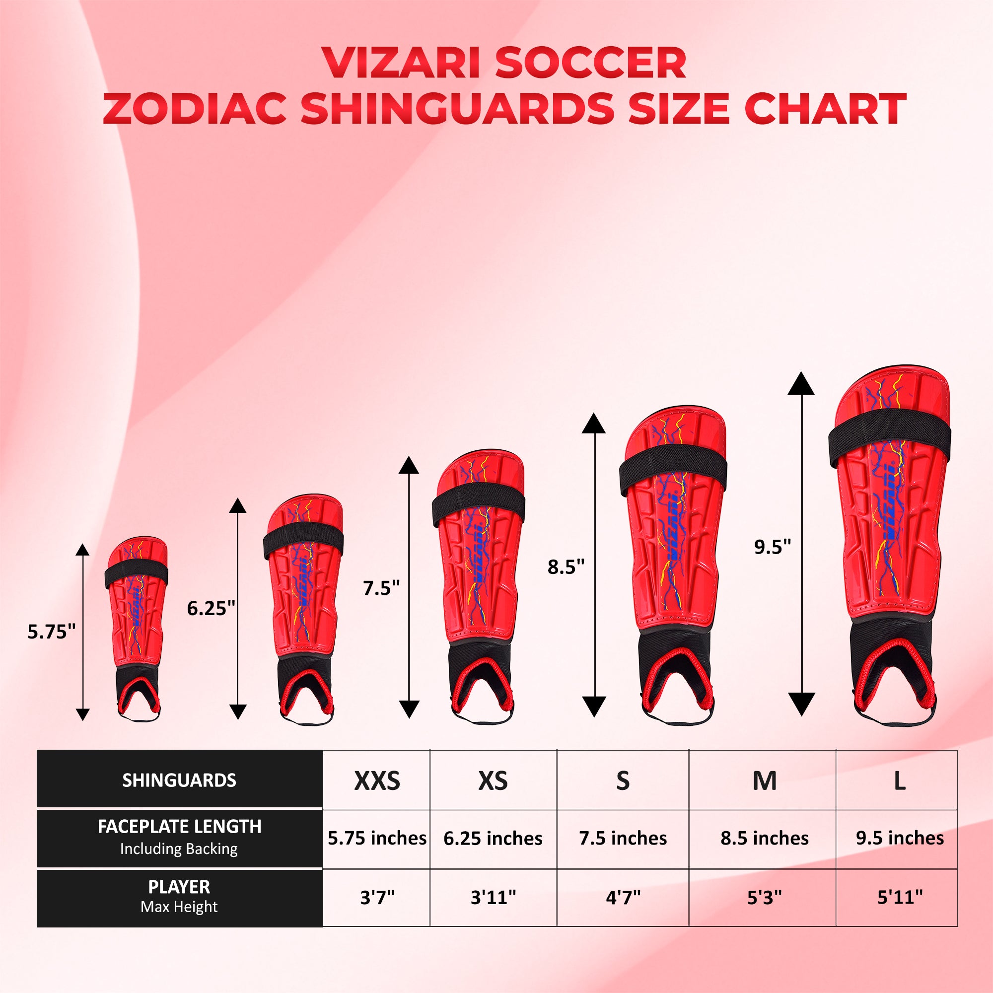 Zodiac Soccer Shin Guard with Detachable Ankle Protection-Red