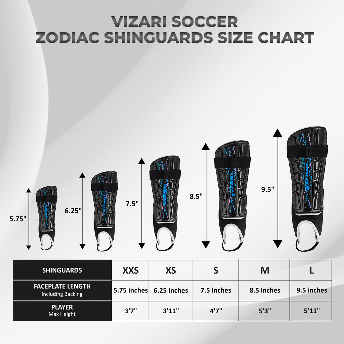 Zodiac Soccer Shin Guard with Detachable Ankle Protection-Black - Vizari Sports