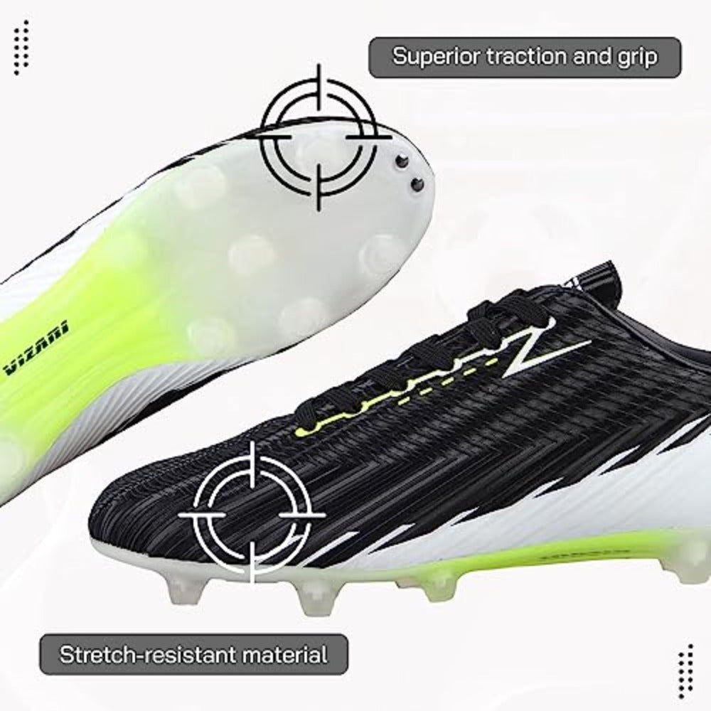 Tesoro Firm Ground Soccer Shoes -Black/White - Vizari Sports
