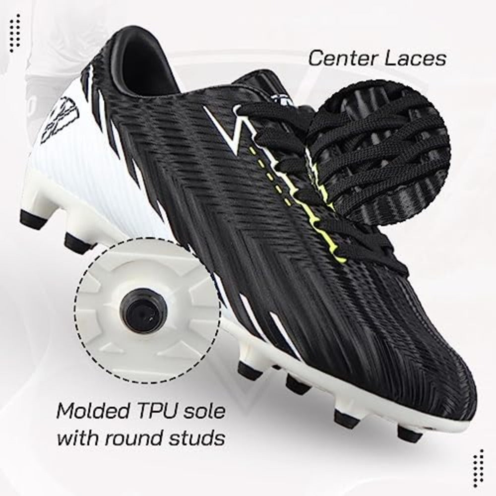 Tesoro Junior Firm Ground Soccer Cleats - Black/White