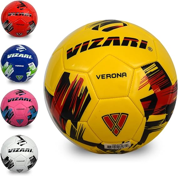 Verona Soccer Ball-Yellow/Black/Red - Vizari Sports
