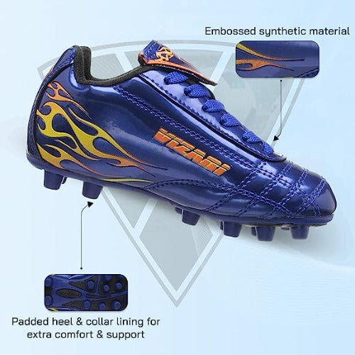 Blaze Firm Ground Soccer Cleats - Blue/Orange