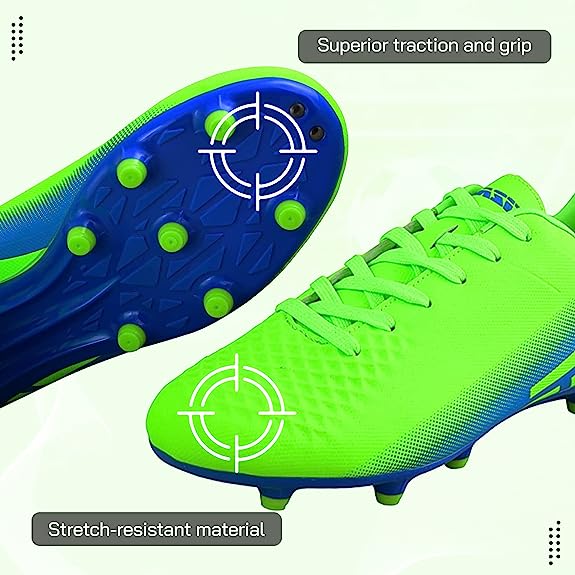 Santos JR. Firm Ground Soccer Shoes -Green/Blue