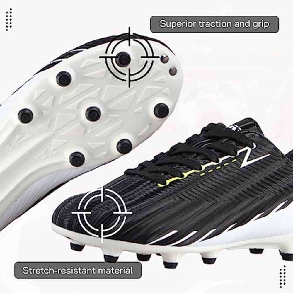 Tesoro Junior Firm Ground Soccer Cleats - Black/White - Vizari Sports