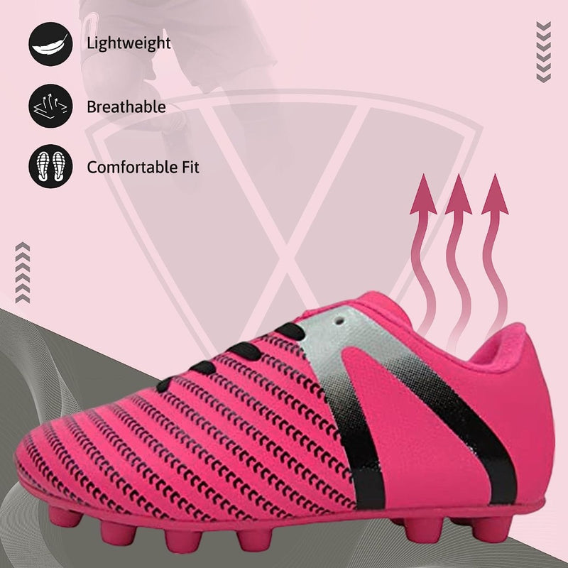 Impact Firm Ground Soccer Shoes -Pink/Silver - Vizari Sports