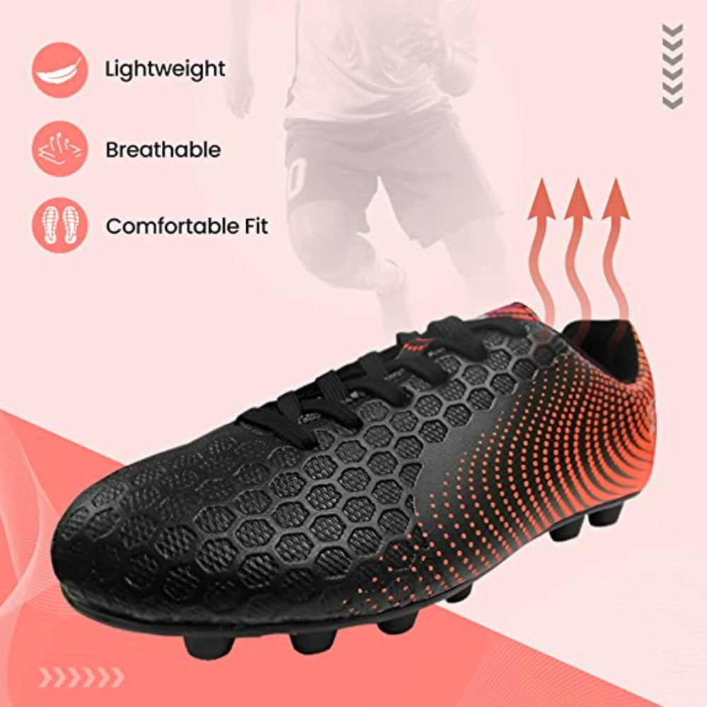 Stealth Firm Ground Soccer Shoes -Black/Orange - Vizari Sports