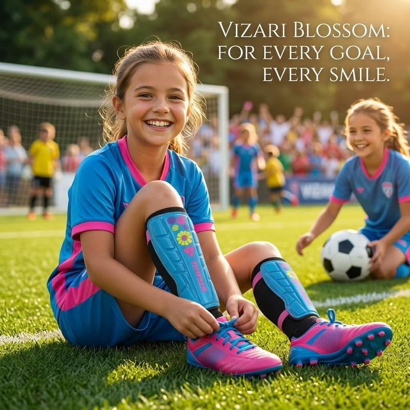 Vizari Blossom Youth Soccer Shin Guard - Blue