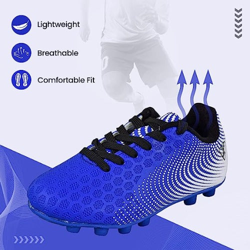Stealth Firm Ground Soccer Shoes -Blue/White - Vizari Sports