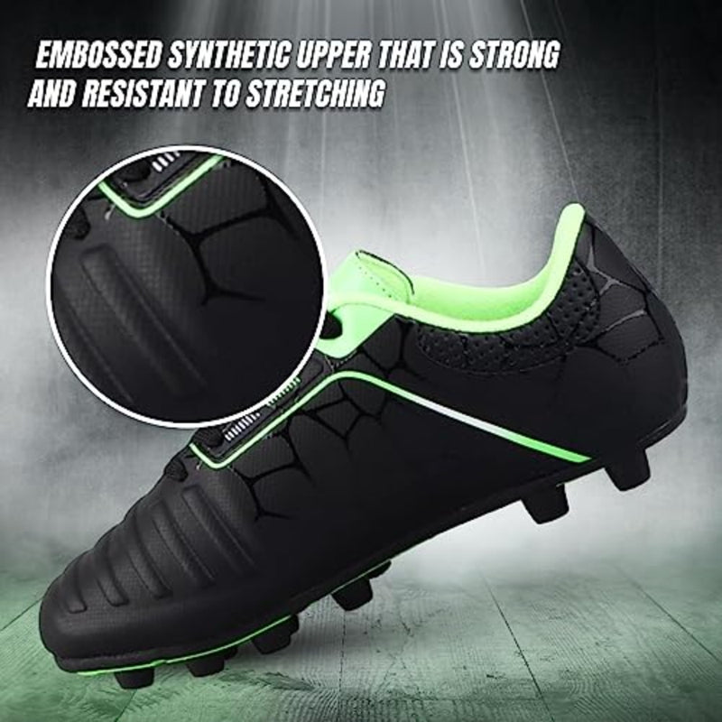 Catalina JR. Firm Ground Soccer Shoes -Black/Green/White - Vizari Sports