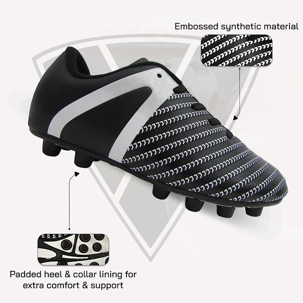 Impact Firm Ground Soccer Shoes -Black/White - Vizari Sports
