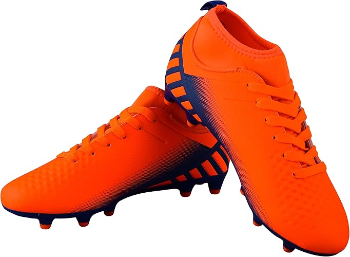 Santos Junior FG Mid Cut Soccer Shoes - Orange/Blue - Vizari Sports