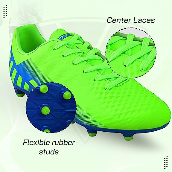 Santos JR. Firm Ground Soccer Shoes -Green/Blue