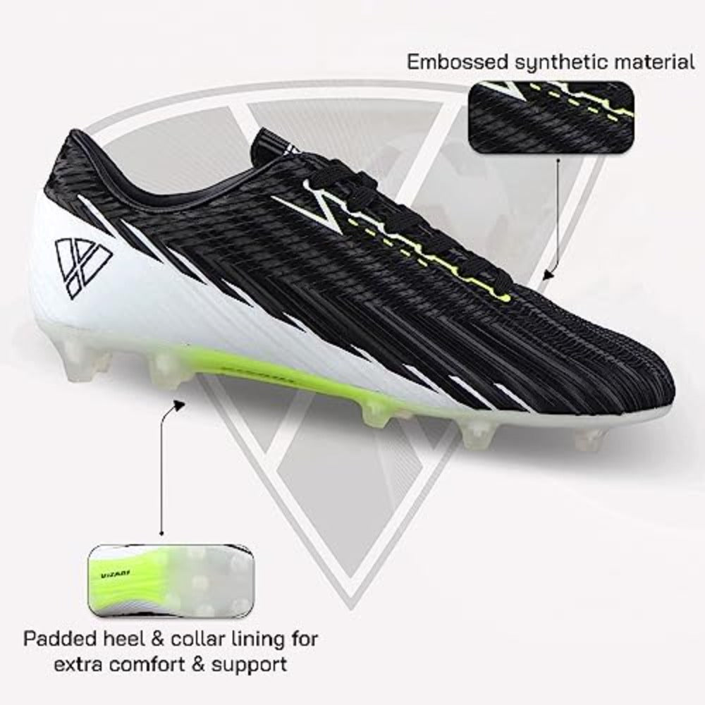 Tesoro Firm Ground Soccer Shoes -Black/White - Vizari Sports