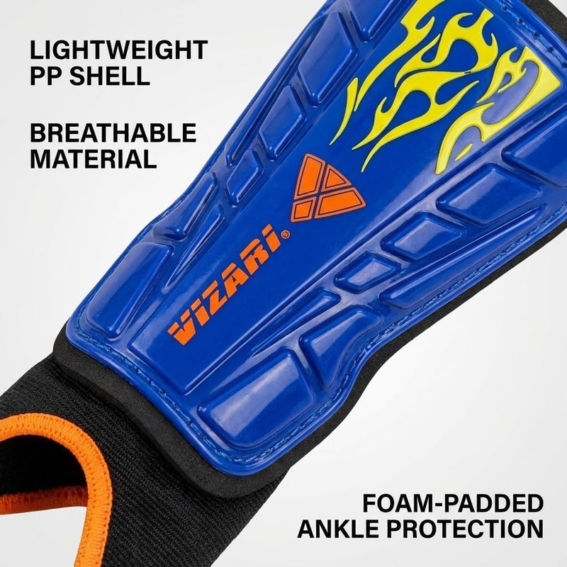Vizari Blaze Soccer Shin Guard – Blue/Orange