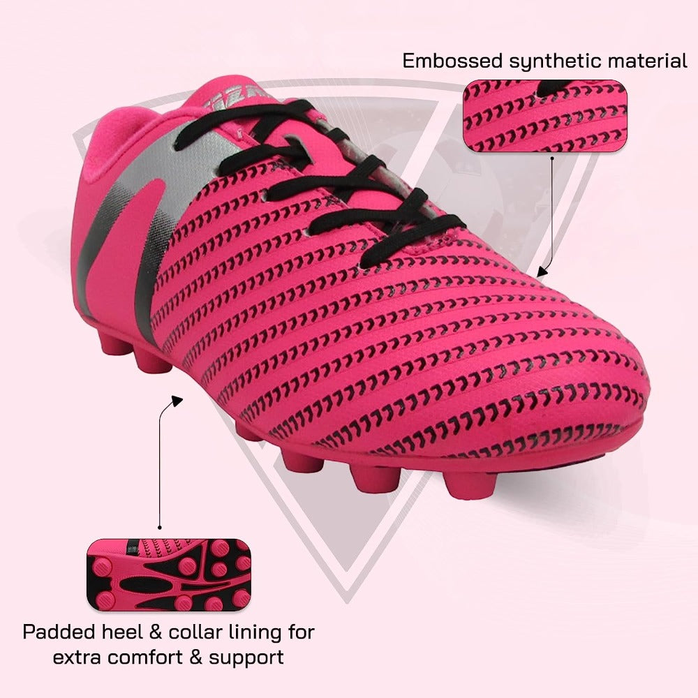 Impact Firm Ground Soccer Shoes -Pink/Silver - Vizari Sports
