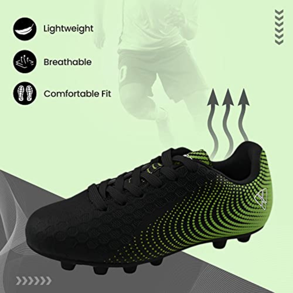 Stealth Firm Ground Soccer Shoes -Black/Green