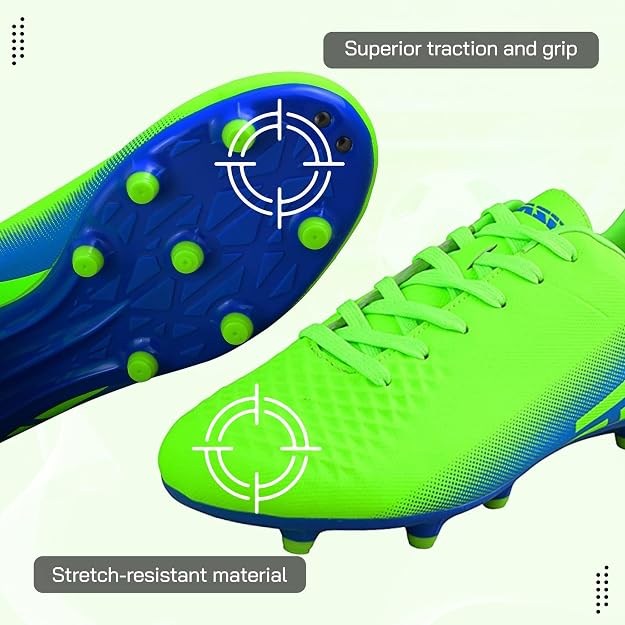 Vizari Santos Junior. Firm Ground Soccer Shoes – Green/Blue