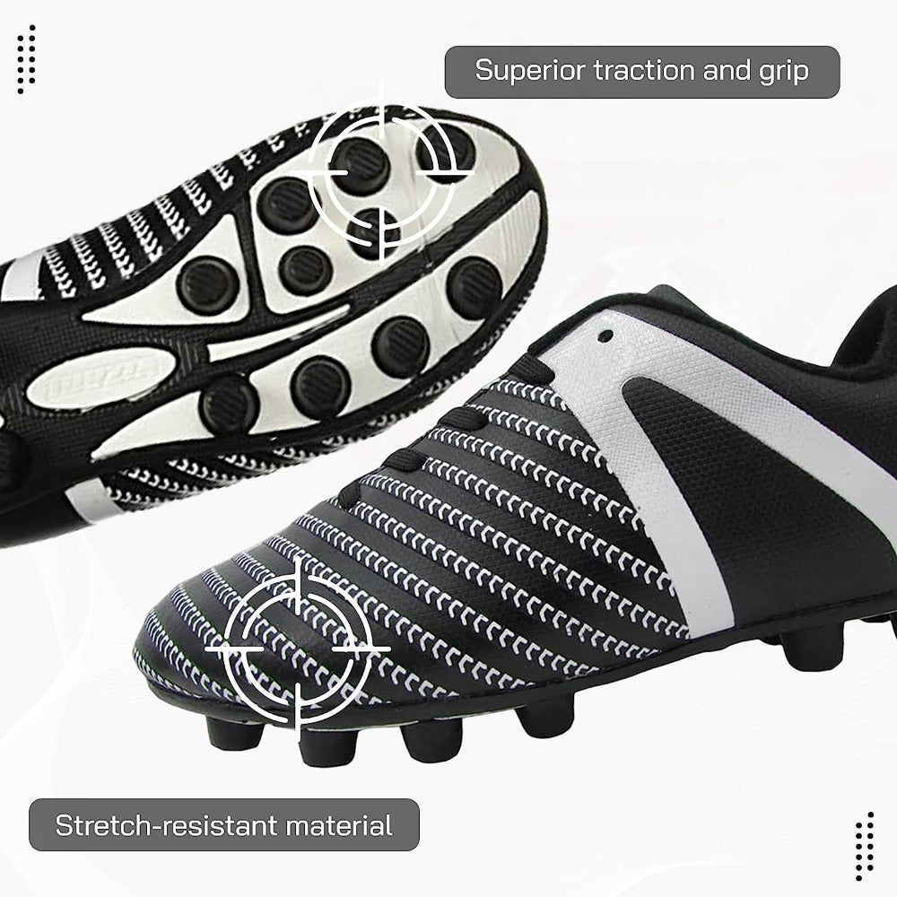Impact Firm Ground Soccer Shoes -Black/White - Vizari Sports