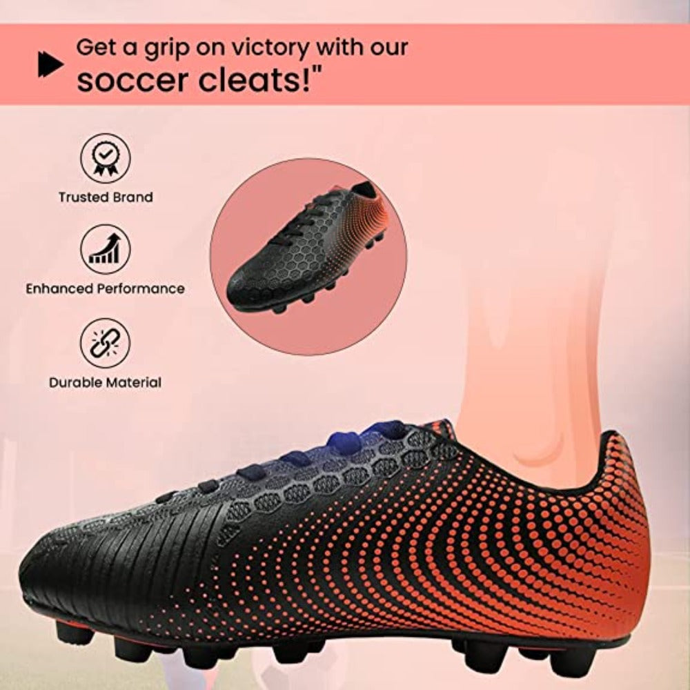 Stealth Firm Ground Soccer Shoes -Black/Orange - Vizari Sports