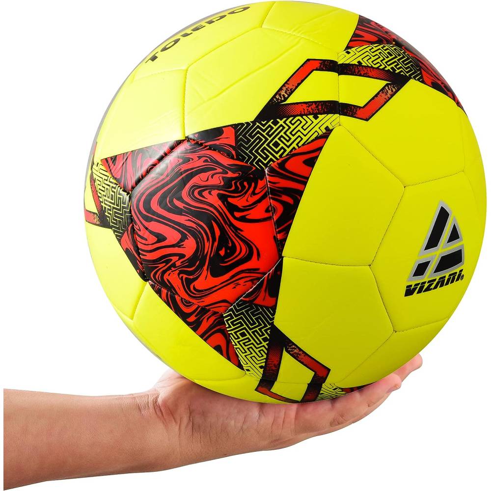 Toledo Soccer Ball for Kids and Adults - Neon Yellow/Red
