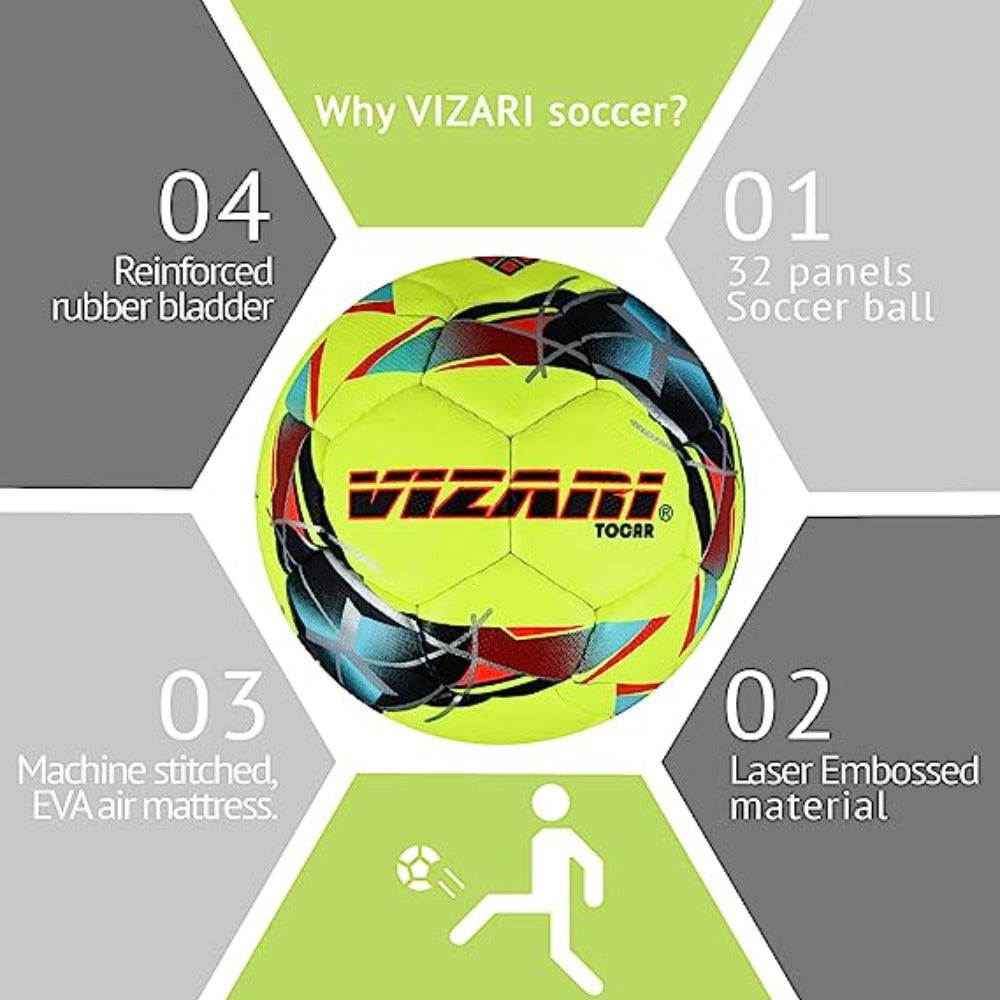 Tocar Premium Hand Stitched Soccer Ball-Pupa Yellow - Vizari Sports