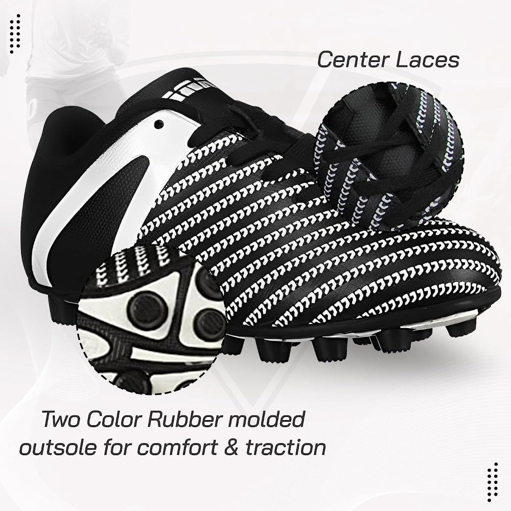 Impact Firm Ground Soccer Shoes -Black/White - Vizari Sports