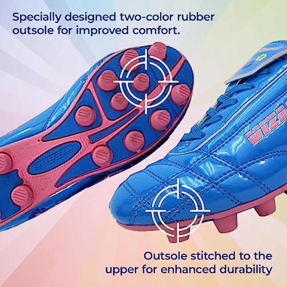 Blossom Firm Ground Soccer Shoes-Blue/Pink