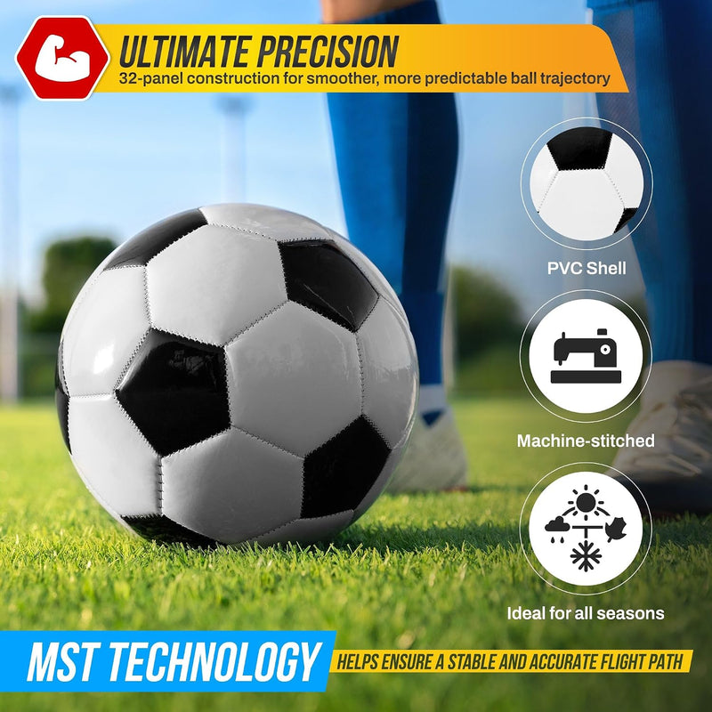 Vizari Classico Soccer Ball – White/Black/Silver
