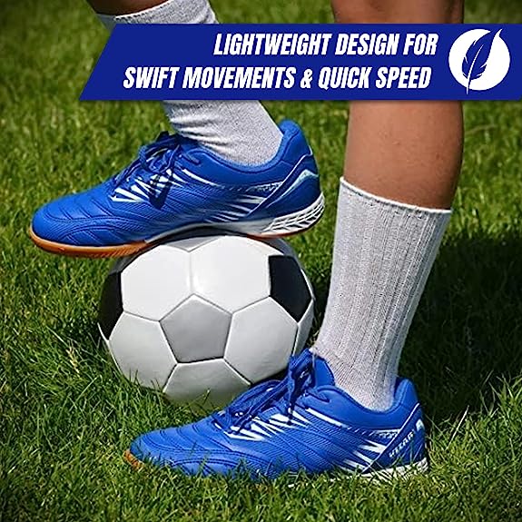 Valencia Indoor Soccer Shoes - Royal/White