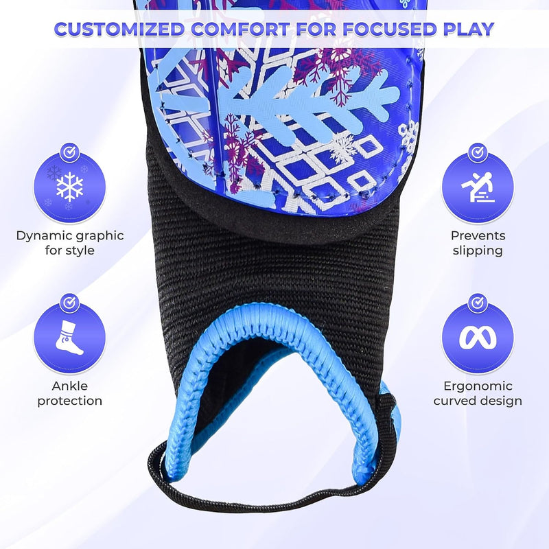 Vizari Frost 2 Soccer Shin Guards with Ankle Protection – Blue/Purple