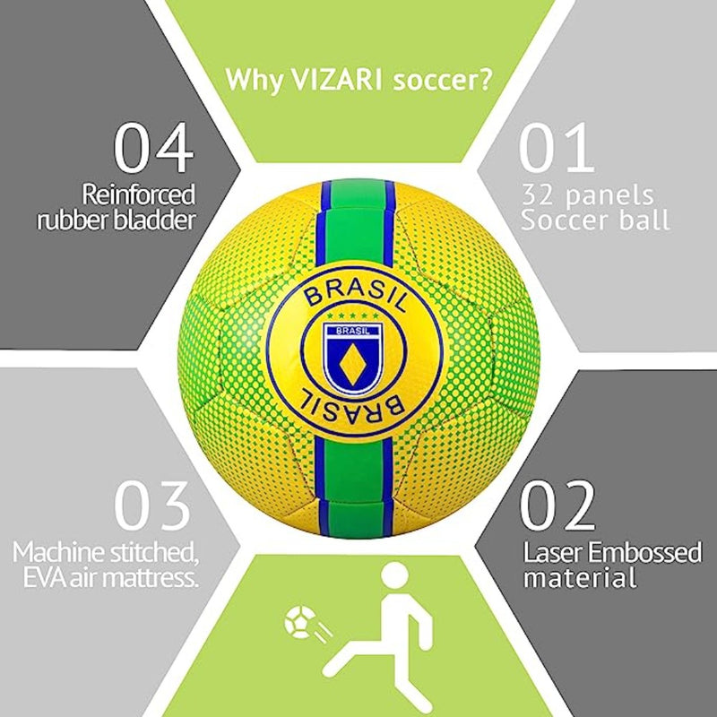 Y18 Brazil Soccer Ball - Yellow - Vizari Sports